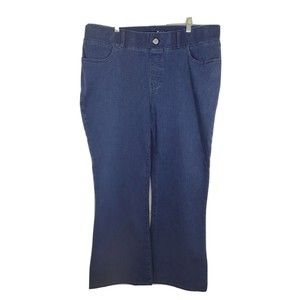 BETABRAND Size 2XL petite Blue Pull-On Wide Leg Yoga Dress Pants